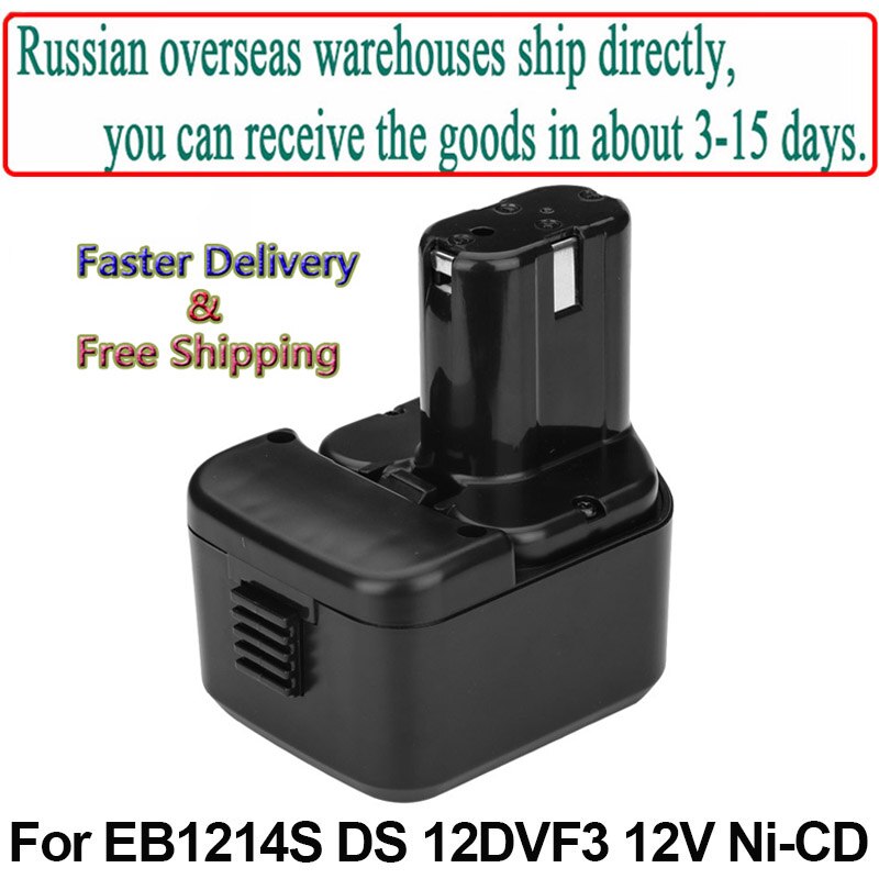Voor Hitachi EB1214S DS12DVF3 2.0Ah 12V NI-CD Power Tool Vervangende Batterij FWH12DF,EB1220HL,DS12DVF2,EB1220HS,WH12DM2,EB1230X