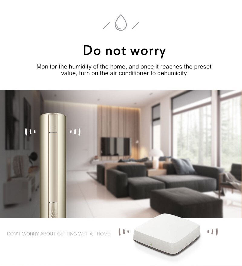 Tuya smart lufttryk temperatur fugtighed miljøsensor smart kontrol via smart home app zigbee-forbindelse