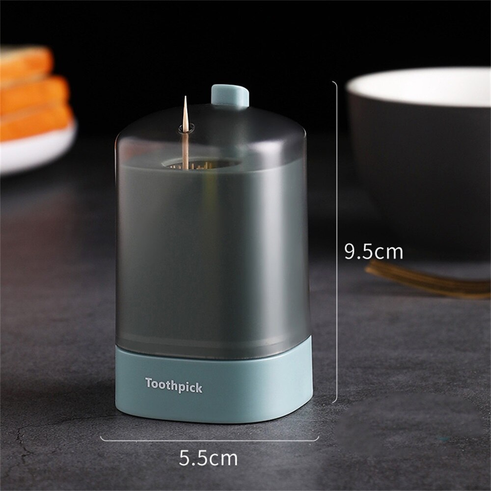 Automatische Pop-Up Tandenstoker Doos Draagbare Pop-Up Tandenstoker Houder Container Restaurant Keuken Tandenstokers Dispenser: green