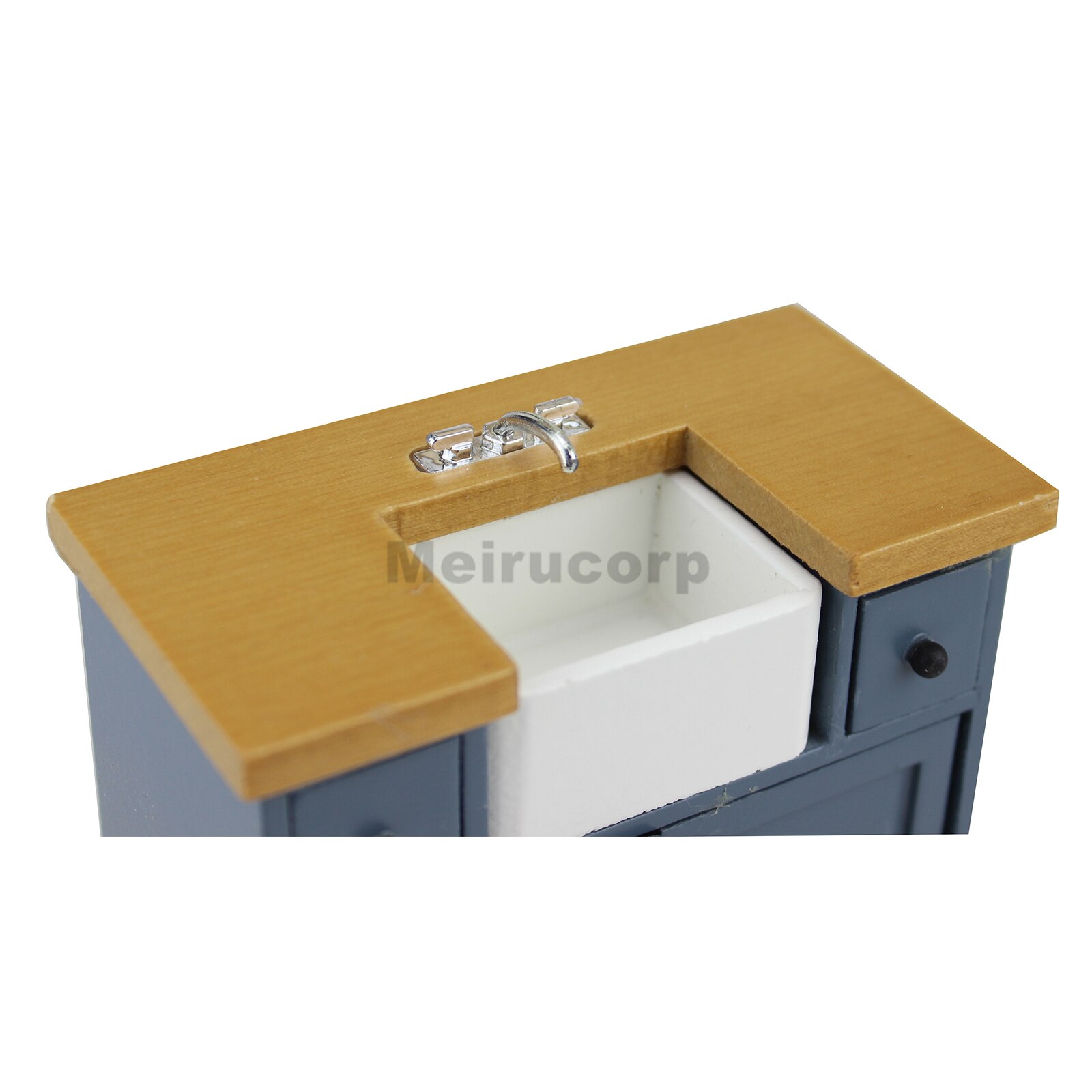 Poppenminiatuurmeubel 1/12 schaal mediterrane stijl badkamerwastafel