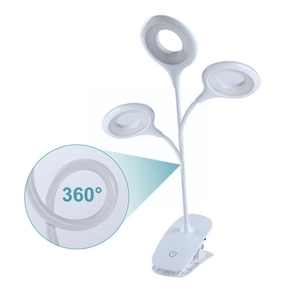 Table Lamp Clip Led With Battery Bendable Desk Lamp Gooseneck Desktop Clip Light Study Rechargeable Table Lamps Magnifier O7C7