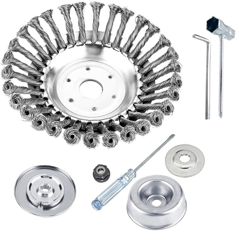 Kit de cabezal de corte de hilo para segadora, cepillo para segadora de alambre de 6 pulgadas, cabezal de deshierbe, cortacésped, accesorios para deshierbe