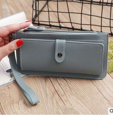 Style Women Casual Solid Clutch Long Wallet Purse Ladies Zipper Hasp Phone Card Holder: I