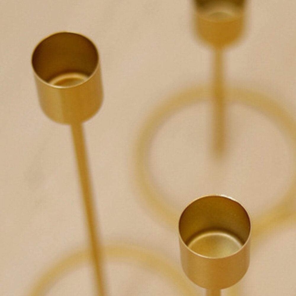 Nordic Stijl Kandelaar Goud Enkele Kop Ijzer 3D Geometrische Kandelaar Romantische Tafel Decor Creatieve Thuis Bruiloft Decoratie