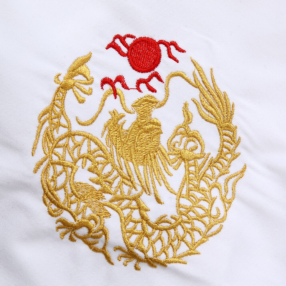 Unisex ademend korte mouwen chef-kok uniform drakentotem koksjas bakkerij chef-kok werkuniform