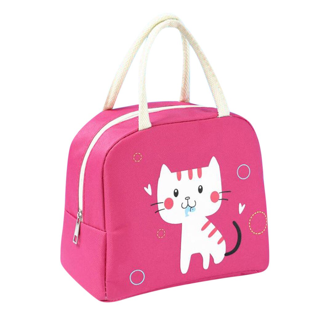 Cartoon Geïsoleerde Lunch Tas Voor Vrouwen Mannen Kids Cooler Tote Voedsel Lunchbox Voedsel Picknick Lunch Tassen Voor Kids Bolsa almuerzo Hombre: Hot Pink