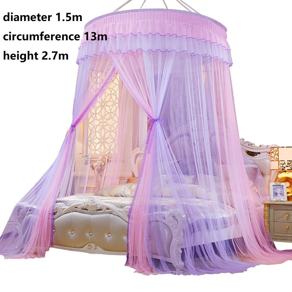 Bett Baldachin Aufgehängt Moskito-proof Net Runde Top Prinzessin Bett Zelt Vorhang Faltbare Baldachin Auf Die Bett Elegante Fee spitze Dossels: A1 big