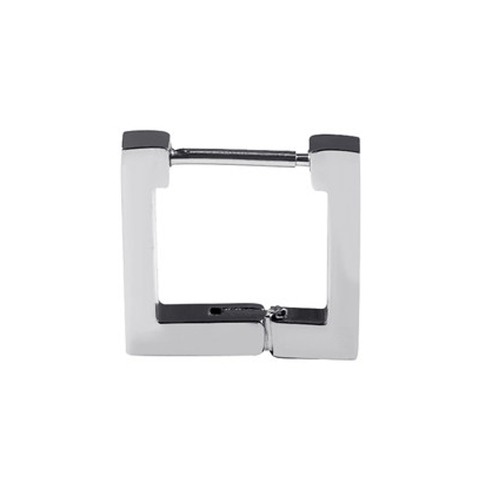 Mode Gothic Driehoek Vierkante Unisex Punk Rock Rvs Mannen Vrouwen Oor Stud Oorbellen Doorboord Push-Back Ear Plug gesp: Single / Square Silver