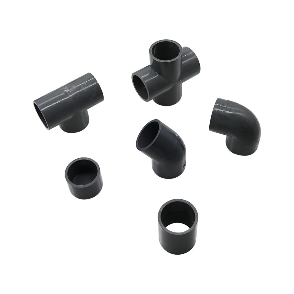 32mm Inner Diameter PVC Connector Water Supply Pipe Fittings Straight Elbow Solid Equal Tee Four-way Connectors Irrigation Joint