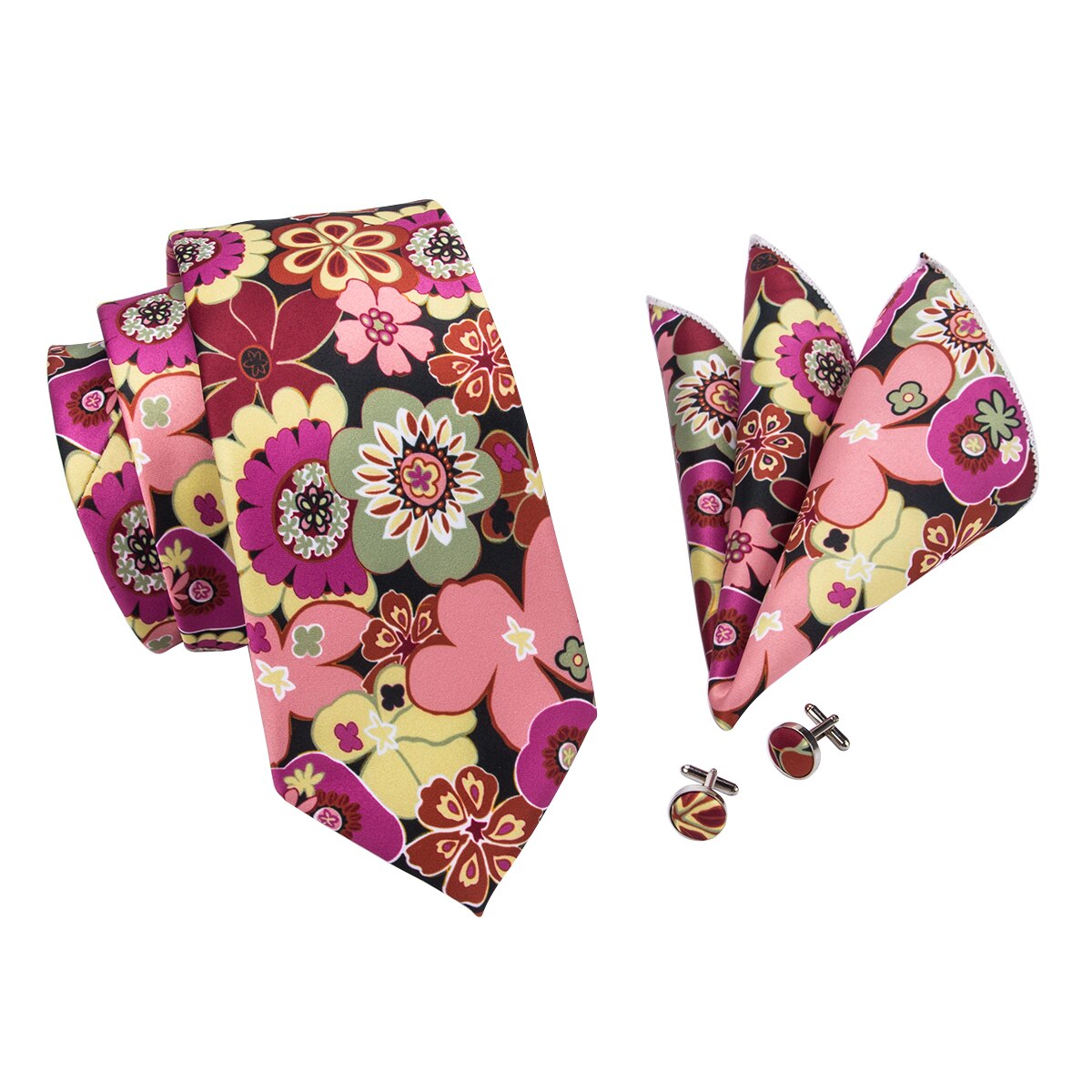 Hi-Tie Men's Tie Red Floral Luxury Silk Large NeckTie Neckwear Plaid Ties for Men Formal Dresses For Men Wedding Business