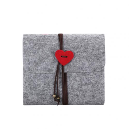 Love Heart Handmade Felt Cover DIY Photo Album Anniversary Scrapbook Decoration for Wedding Anniversary Memory Books: Grey S