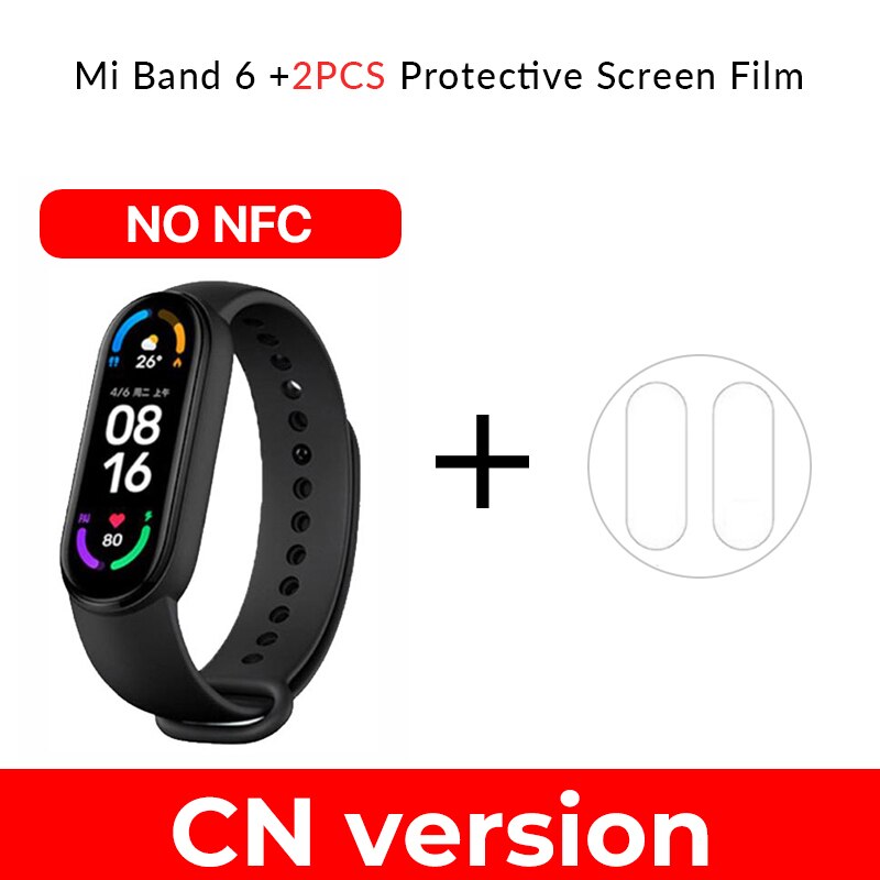 Global Version Xiaomi Mi Band 6 Smart Bracelet Blood Oxygen Heart Rate Miband 6 Fitness Traker Bluetooth Waterproof Smart Band: CNxfilm(no nfc)