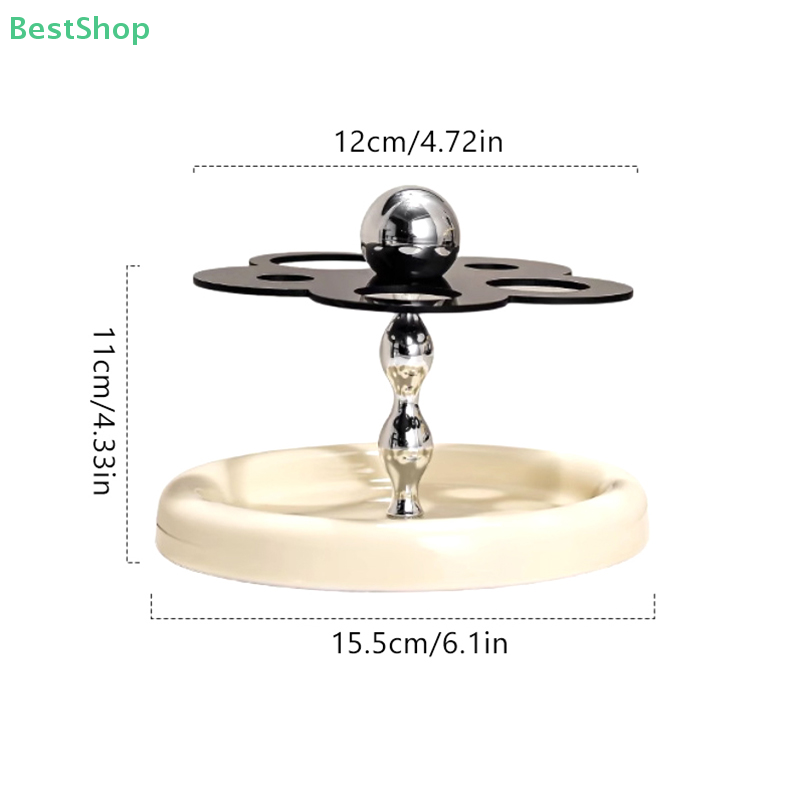 Soporte de cepillo de dientes eléctrico acrílico con forma de flor, estante de almacenamiento de pasta de dientes, estante de almacenamiento de cepillos de maquillaje, organizador de escritorio para baño
