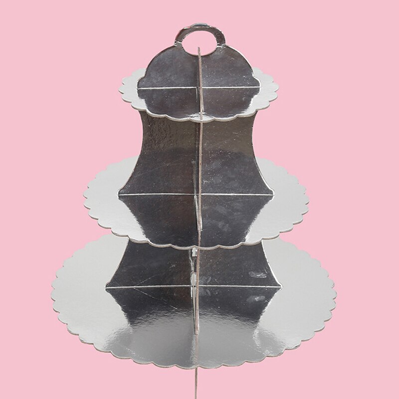 3-Tier Round Cardboard Cupcake Stand Pastry Serving Platter Party Dessert Tower: 2