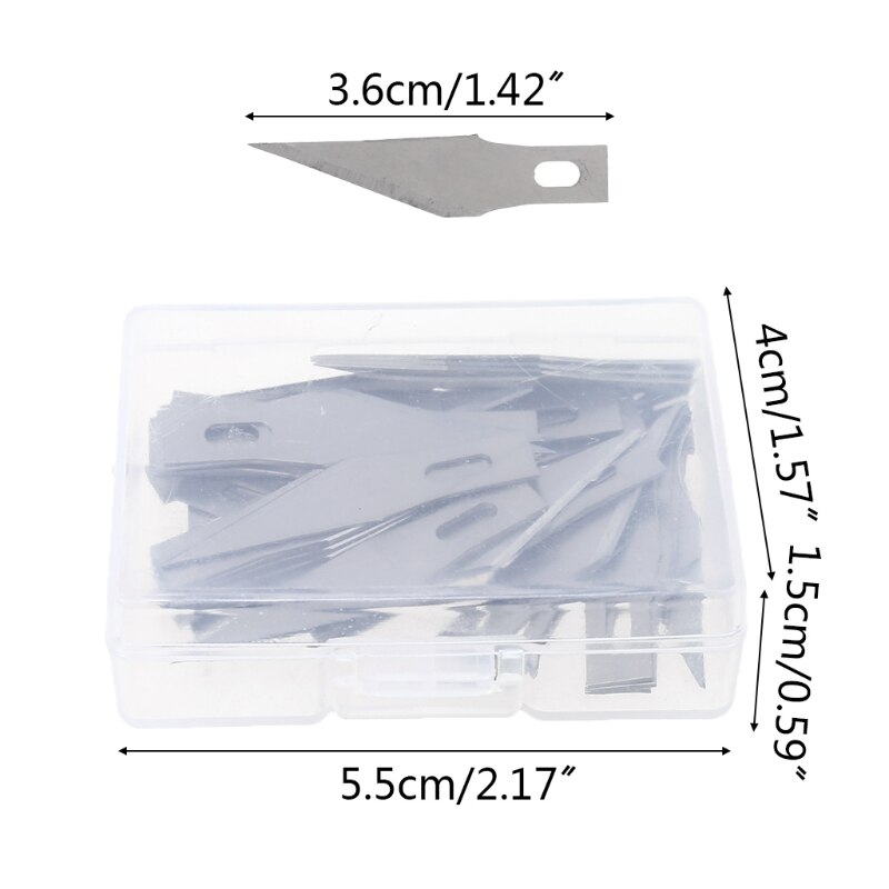 50pcs Steel Replacement Hobby Blades for Carving Knife DIY Art Work Cutting Paper Sculpture Blades Craft