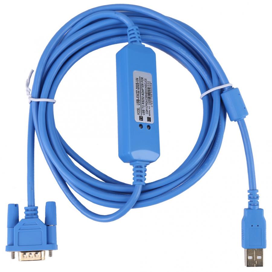 1pc 3meter Blue PLC Programming Adapter Cable for Omron CQM1H/CPM2C Series PLC With Bare Copper Wire