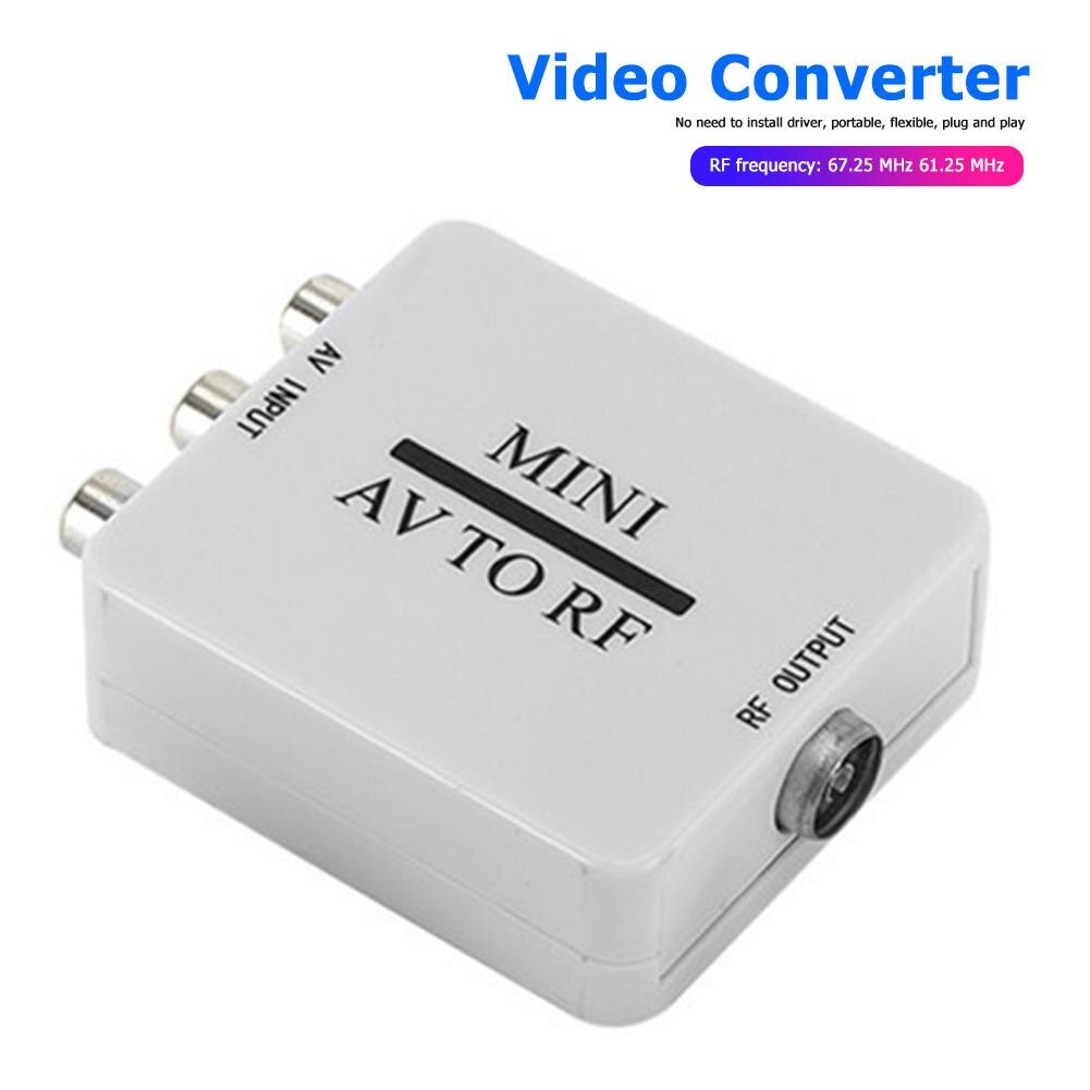 AV To RF Scaler TV Switcher Mini RCA AV CVSB to RF Video Adapter Converter HD Video Converter Box 67.25/61.25MHz