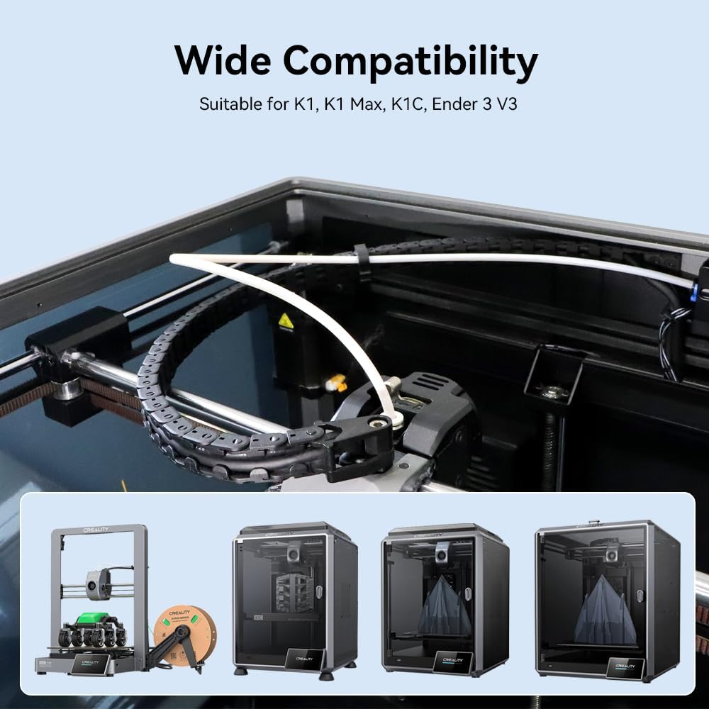 2.5mm ID 4.0mm OD 3D Printer PTFE Bowden Tubing Support 1.75mm Filament Heat Resistant for Creality K1, K1 Max, K1C, Ender 3 V3