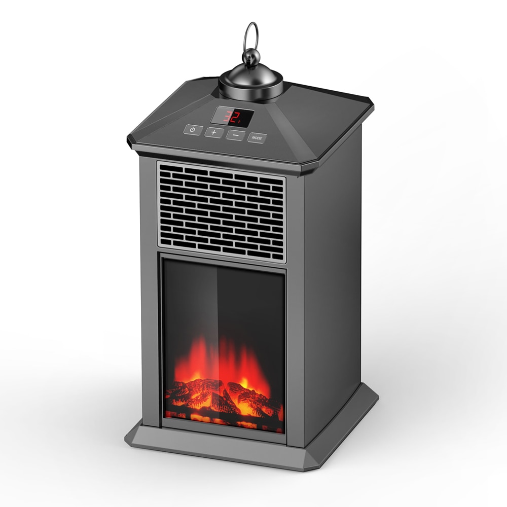 DUOLANG Elektrische Kachel Haard Kachel Draagbare Kachels voor De Thuis met 3D Vlam Effect, Thermostaat Afstandsbediening, 400 W, Zwart