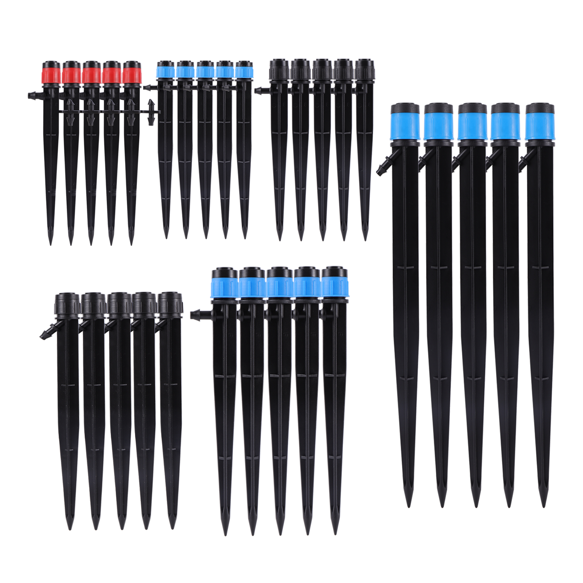 5Pcs 4/7 Garten Schlauch Bewässerung Eddy Fluss Sprinkler 13/17/19/26cm Bewässerung Tropf Einsätze boden 360 Grad Einstellbar Sprinkler