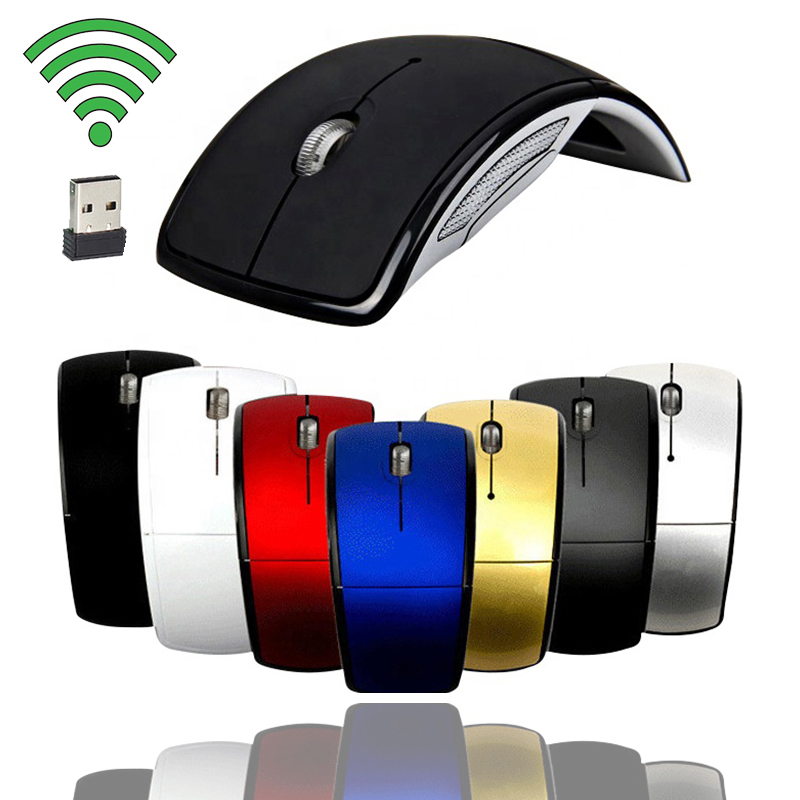 Souris sans fil 2.4G souris d'ordinateur pliable pliant souris optique récepteur USB pour ordinateur portable ordinateur de bureau bureau sans fil
