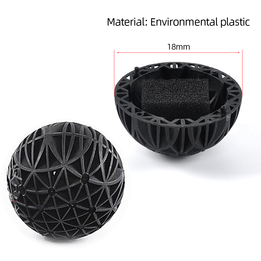 Bolas biógenas de cuero negro para acuario, filtro de bote húmedo/Seco, Nano tanque de peces de 18mm, 100 piezas