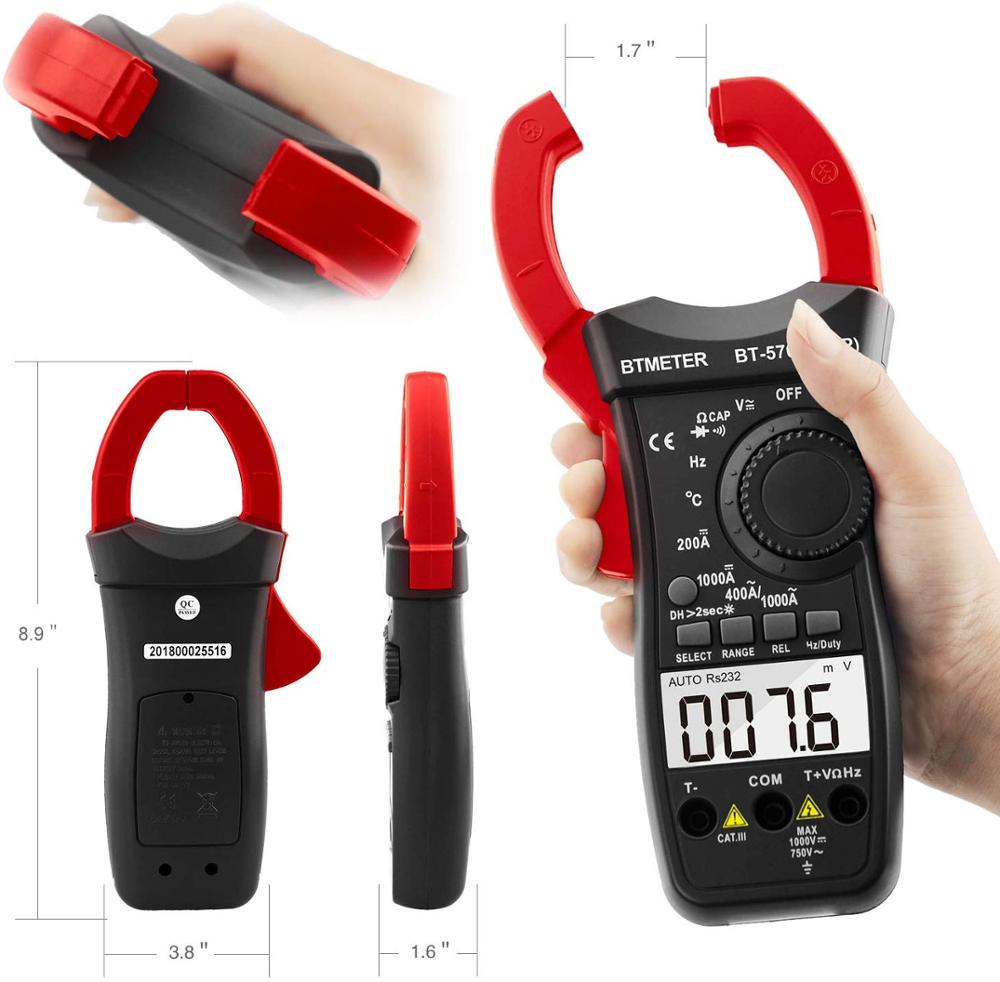 Btmeter 570N True Rms Digitale Klem Meter, auto Range 6000 Display Ac/Dc Stroom En Spanning Tester Meter, Inschakelstroom Test