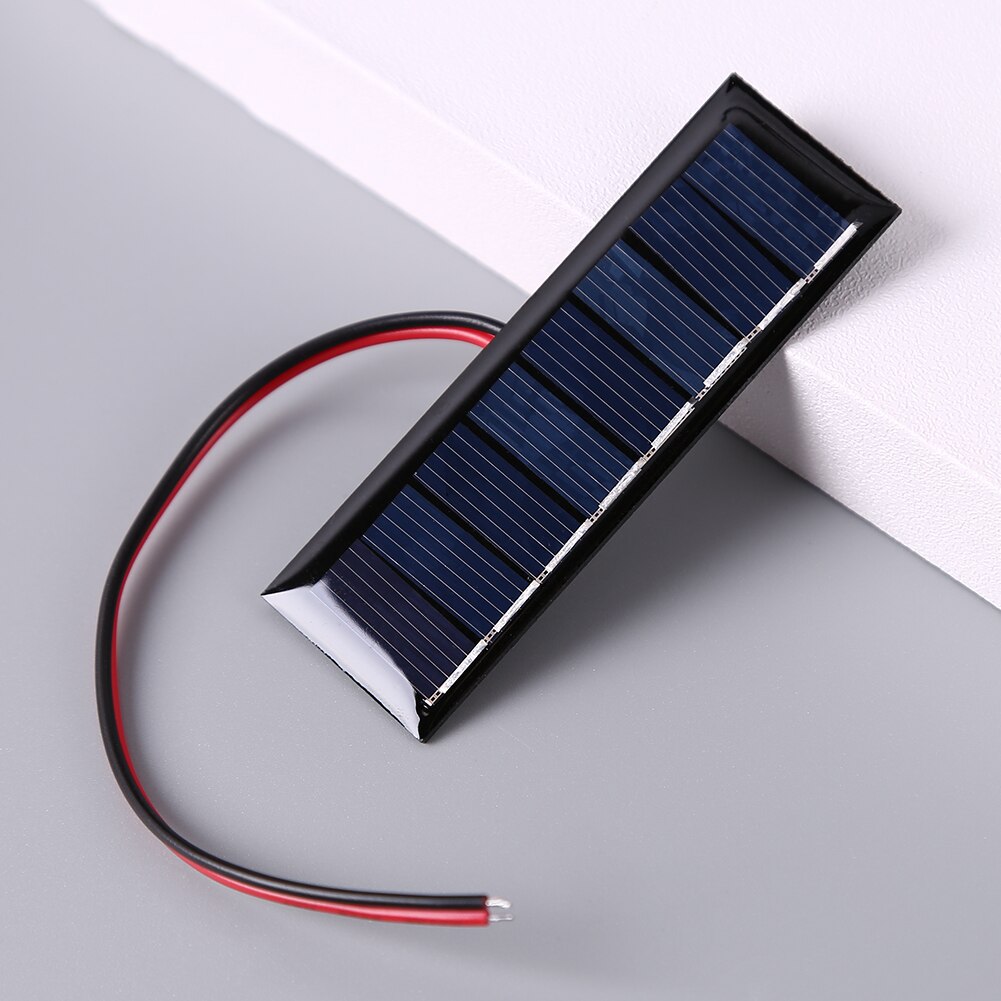 3x1 inch Solar Panel 4V 50mA 0.2W 2 Wires 8 Cells Mini Epoxy Panel Portable Monocrystalline Cell Solar Plate for Phone Hiking