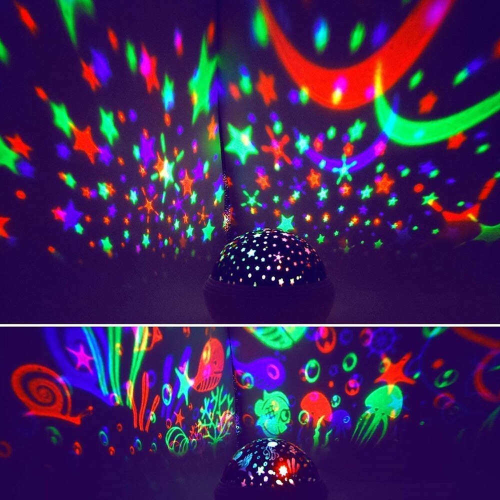 Ster Maan Ocean World Roterende Projector Nachtlampje Led Sterrenhemel Bal Projectie Lamp Voor Baby Slapen Kid Slaapkamer