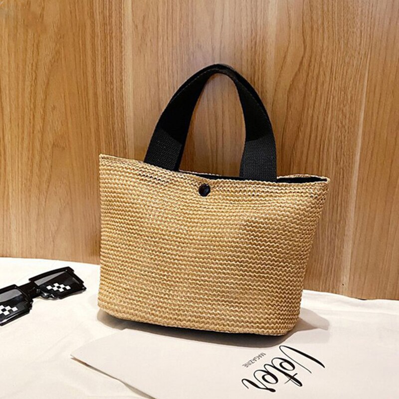 Rattan Handbag Bohemian Straw Bag For Women Summer Beach Large Capacity Tote Bag Handmade Kintted Travel Bags Bolsa