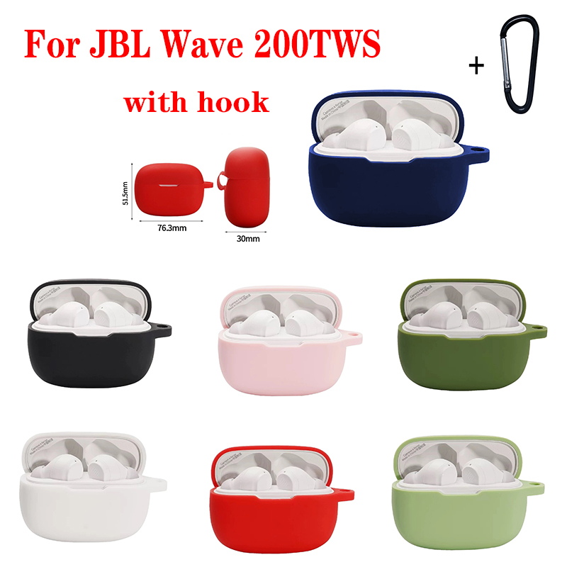 Funda para auriculares JBL Wave 200TWS, funda de Color sólido, fundas para jbl 200, accesorios para auriculares de silicona suave a prueba de golpes