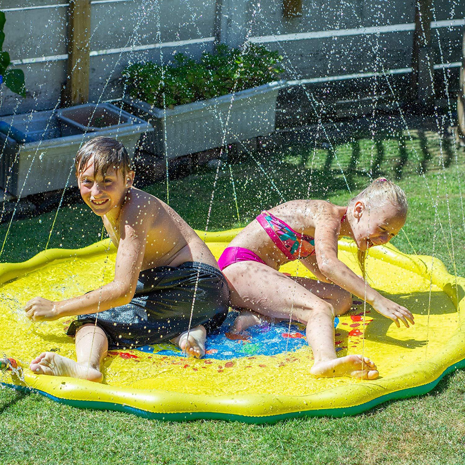 Tappetino per acqua da 170CM per bambini divertimento prato giochi d&#39;acqua piscine gonfiabili per bambini estate Set per bambini cortile giocattoli da esterno galleggiante