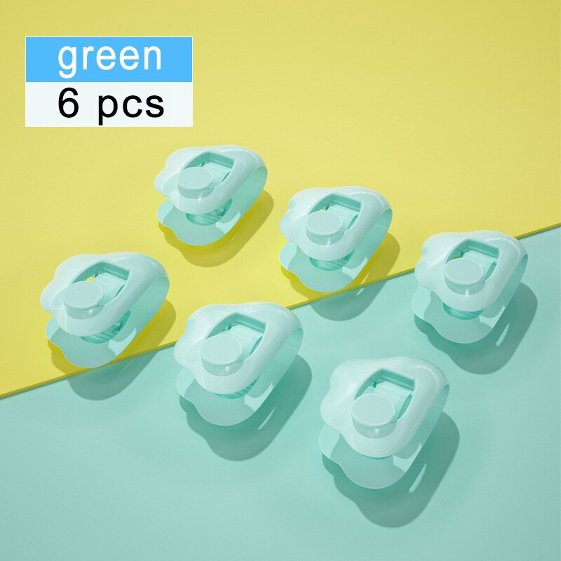 6 stk / sæt tæpper fastgørelsesklips quiltholder abs 3 farver anti-run kick bucklenon-slip til husholdning til dynebetræk: Grøn