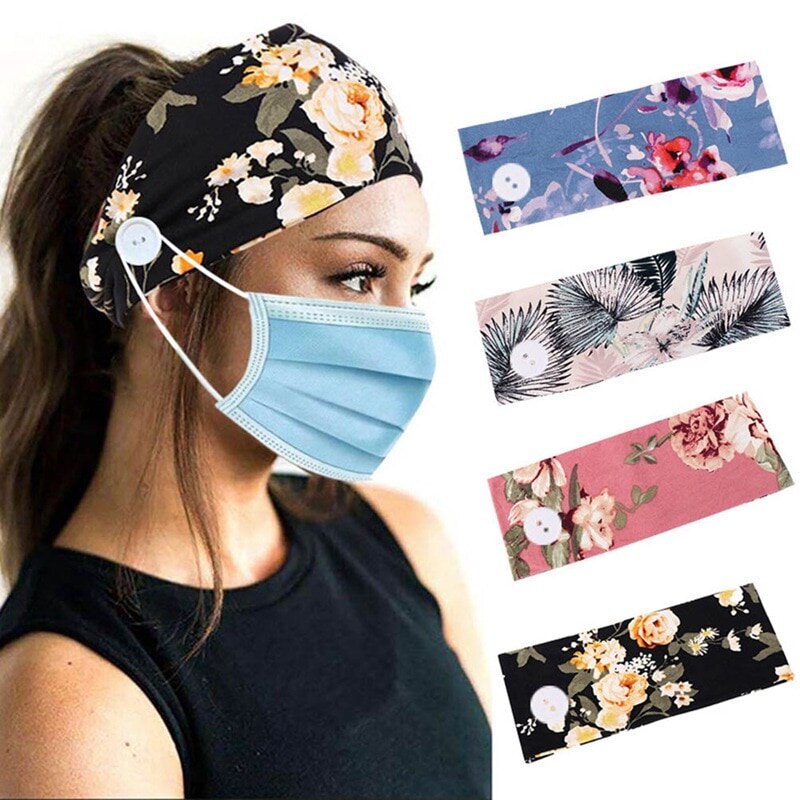 Mode Bloem Patroon Vrouwen Yoga Hoofdband Zachte Elastische Brede Yoga Hoofd Wrap Zachte Buis Haarband Voor Fitness