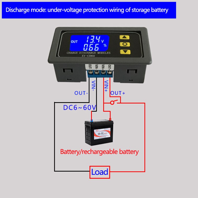 18650 Lithium Battery Charger Board with Over Charge Discharge Protection 6-60V High and low voltage automatic on/off switch