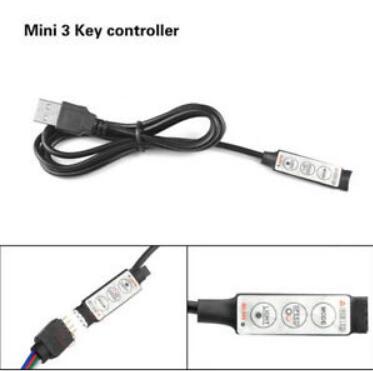 Bluetooth 4.0 USB Controller DC 5V RF IR music Remote control Dimmer Mini LED Controller For SMD 3528 5050 2835 RGB Led Strips: 3key controller