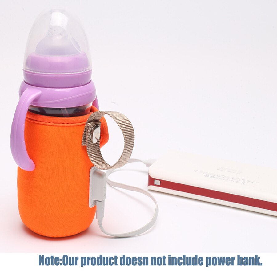 Usb babyflaskevarmer bærbar rejse mælkevarmer spædbarn fodringsflaske vandvarmer dækning isolering termostat madvarmer