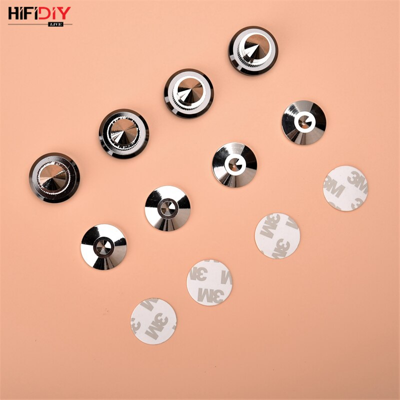 Hifidiy live 4 stuks/sets luidsprekerstandaard voeten voetkussen zinklegering metaal zilverkleurig (geen zuiver koper) spikes conus vloer voet spijker  m28*26