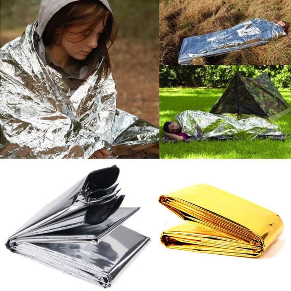 Rescue Ehbo-kit Kamp Houden Folie Mylar Lifesave Bushcraft Warmte Droge Outdoor Deken Emergent Thermische Overleven Warm C4X7