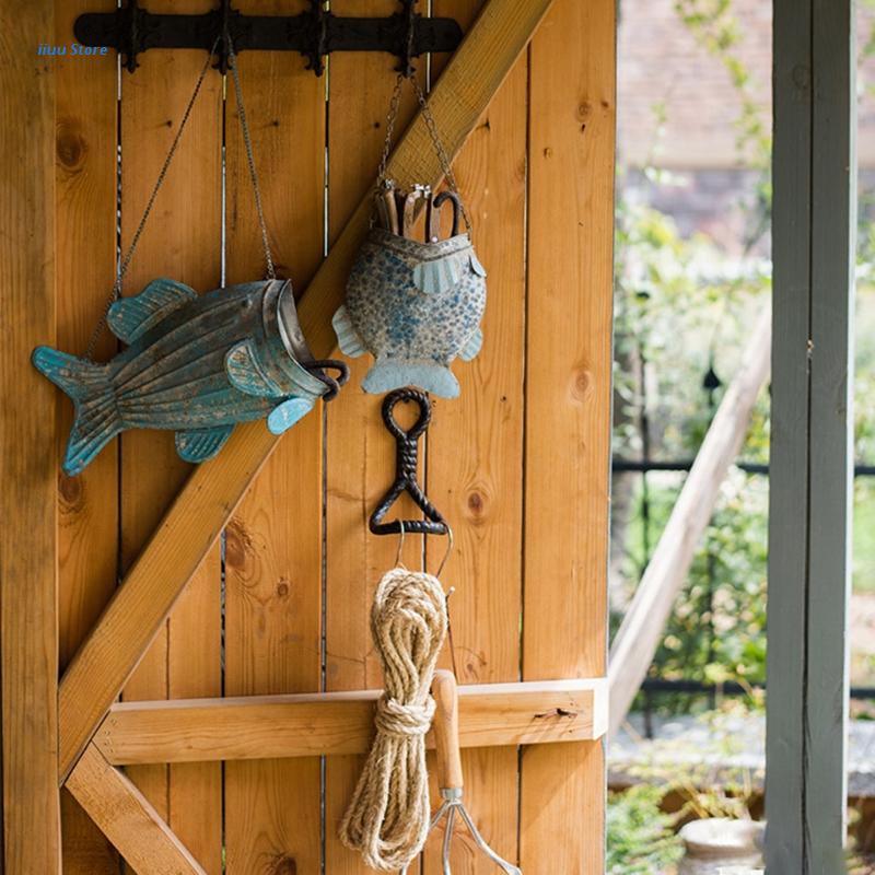 Creatieve Vliegende Vis In Blik Bloempot Opknoping Mand Hanger Tuin Decoratie L5YE