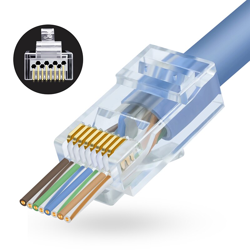 Cncob  rj45 netzwerk-crimpzange für cat -6 5 ethernetkabel, durchführungs- und abisolierzange mit kristallkopf und crimp-steckerabdeckungen