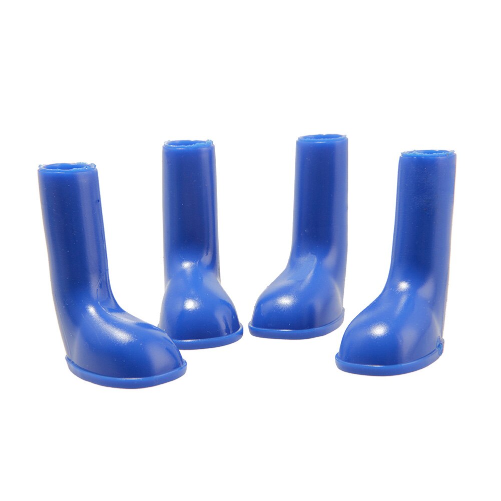 4 pièces chaussures pour chien de compagnie S/M/L imperméable chien bottes chien chiot chaussures antidérapant extensible pour animaux de compagnie bottes de pluie chien de compagnie chaussures de pluie: Bleu / M
