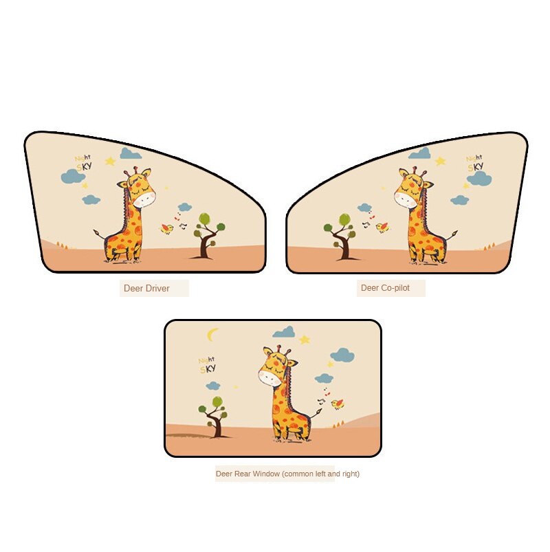 1PCS Car Magnetic Sunshade Curtain Cartoon Sunscreen Heat Insulation Sunshade Side Window Shading Car Window Insulation Curtain