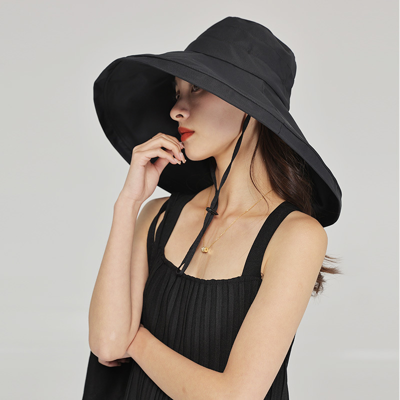 18cm Oversized Brim Sun Hat for Women's Outdoor Sun Beach Fisherman Cap Ladies Girls Casual Travel Sun Protection Wide Brim Hat
