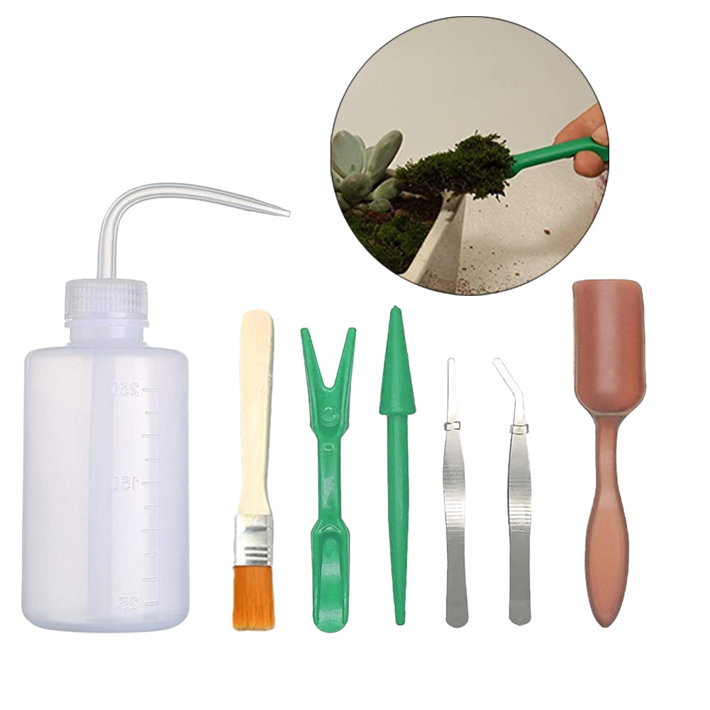 Mini Gardening Tools Wood Handle Stainless Succulents Potted Plants Bucket Shovel Rake Spade for Flowers Potted Garden Tool kit