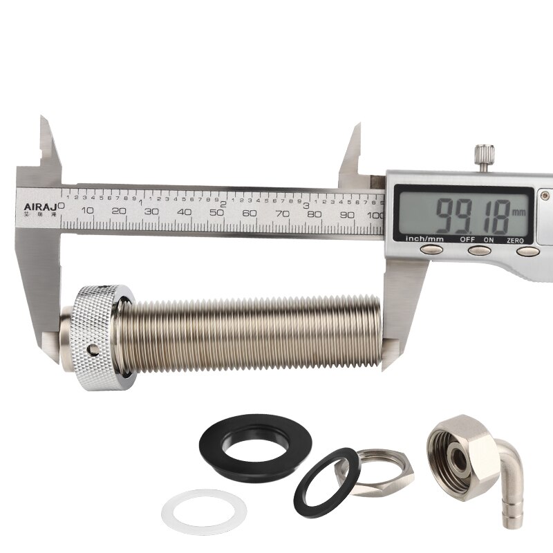 Beer Tap Faucet Shank With Barber Elbow, Chrome Plate Brass Shank G5/8 For Adjustable Tap Draft Beer Dispenser Home brewing Bar: 100mm