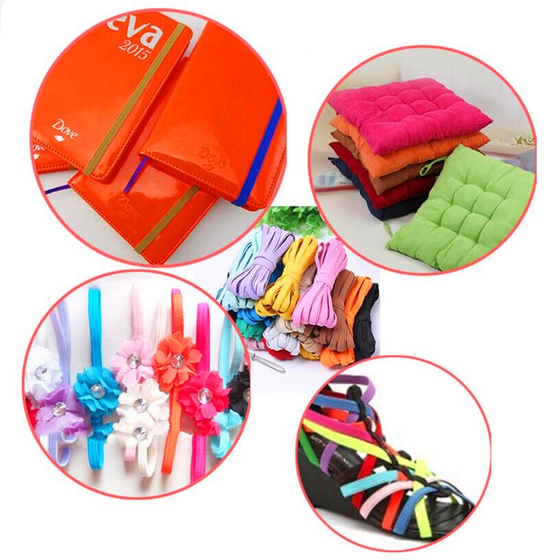 5Yards 3Mm Kleur Elastic Band Rope Rubber Hoofdband Lint Naaien Webbing Taille Schoenveter Diy Kleding Accessoires