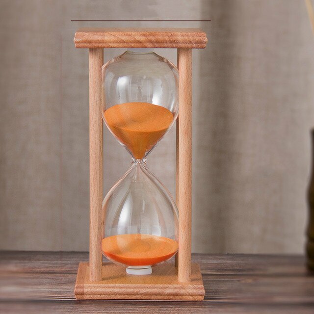 Reloj de arena nórdico de madera para niños, reloj de arena con temporizador, decoración para el hogar y la Oficina, adorno artesanal: Orange / 15 min