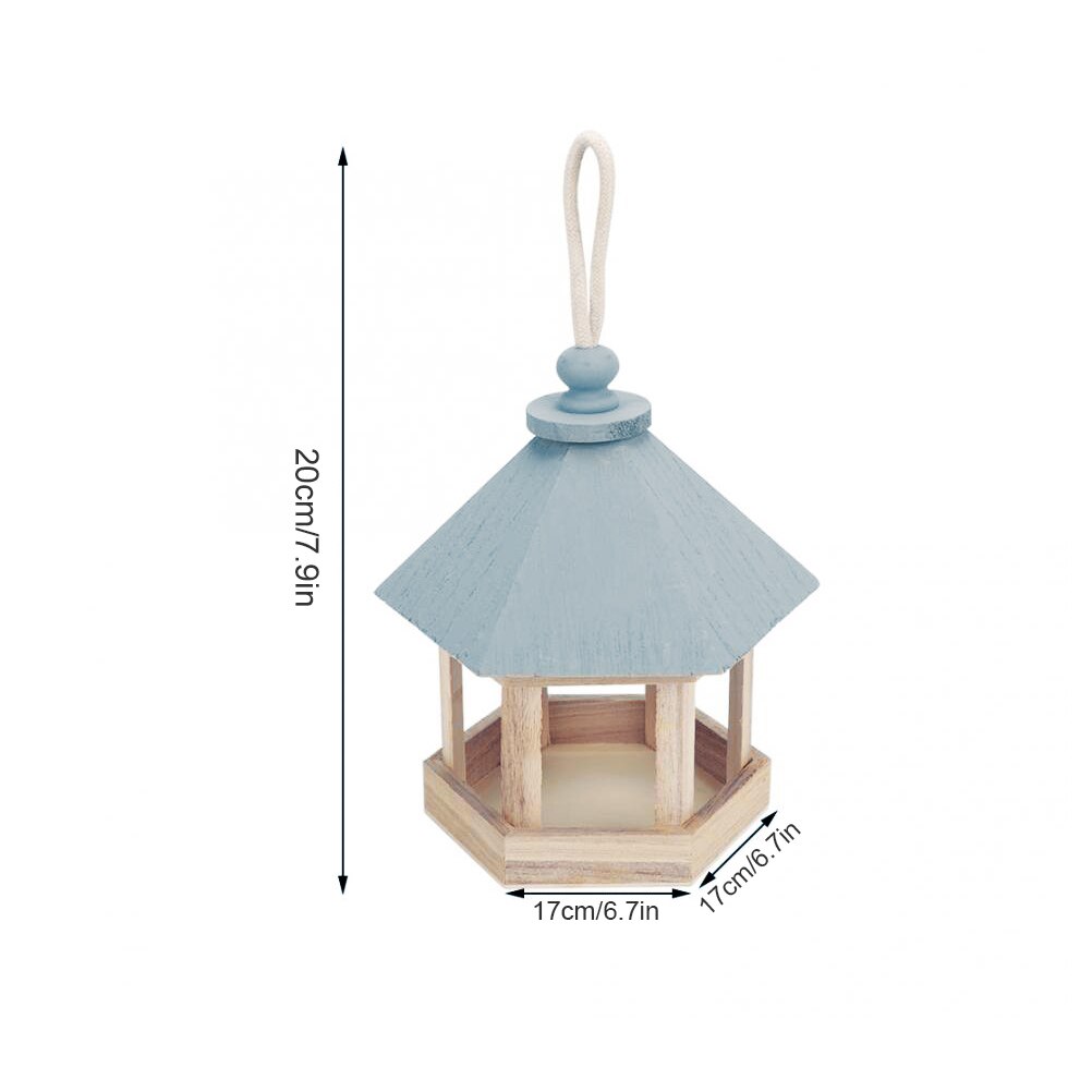Wooden House Bird Feeder Hanging Feeding Station Hollow Bird Feeder For Garden Bird House