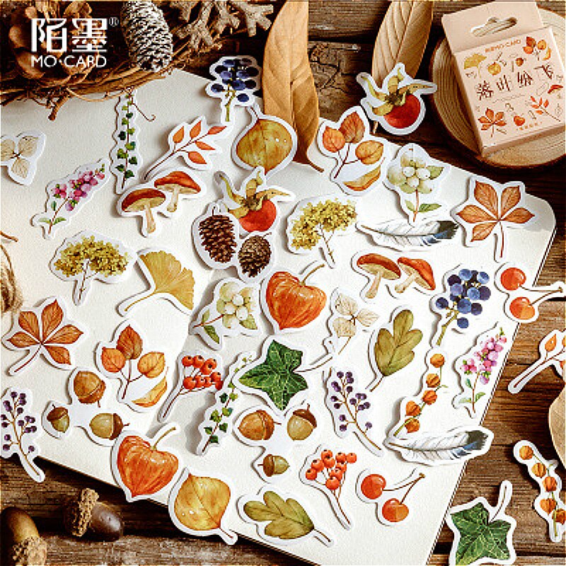 1piece Practical Falling Leaves Stationery Sticker Adhesive Paper Flake Lovely Label Sticker Scrapbooking Stationery Stationery